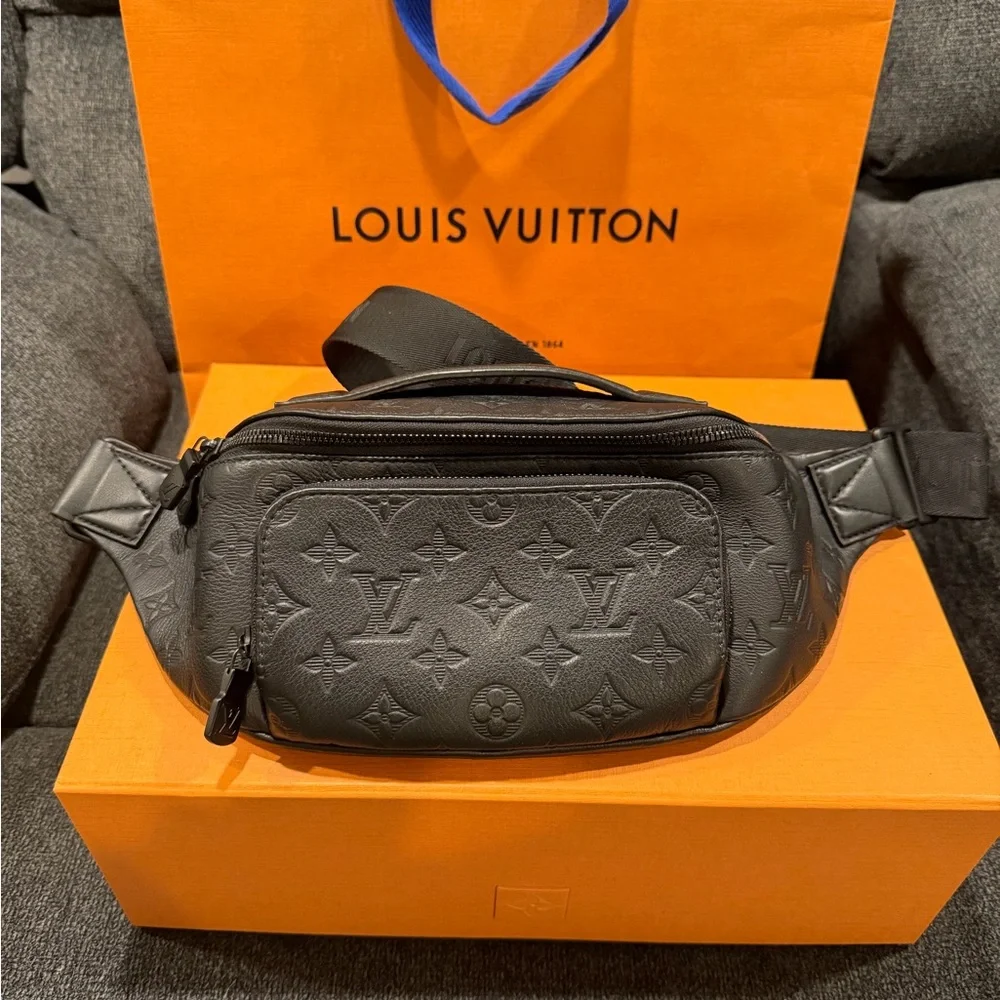 Louis Vuitton Men's Black Monogram Belt Bag Rush Bum Shadow Bag - Picture 7 of 8